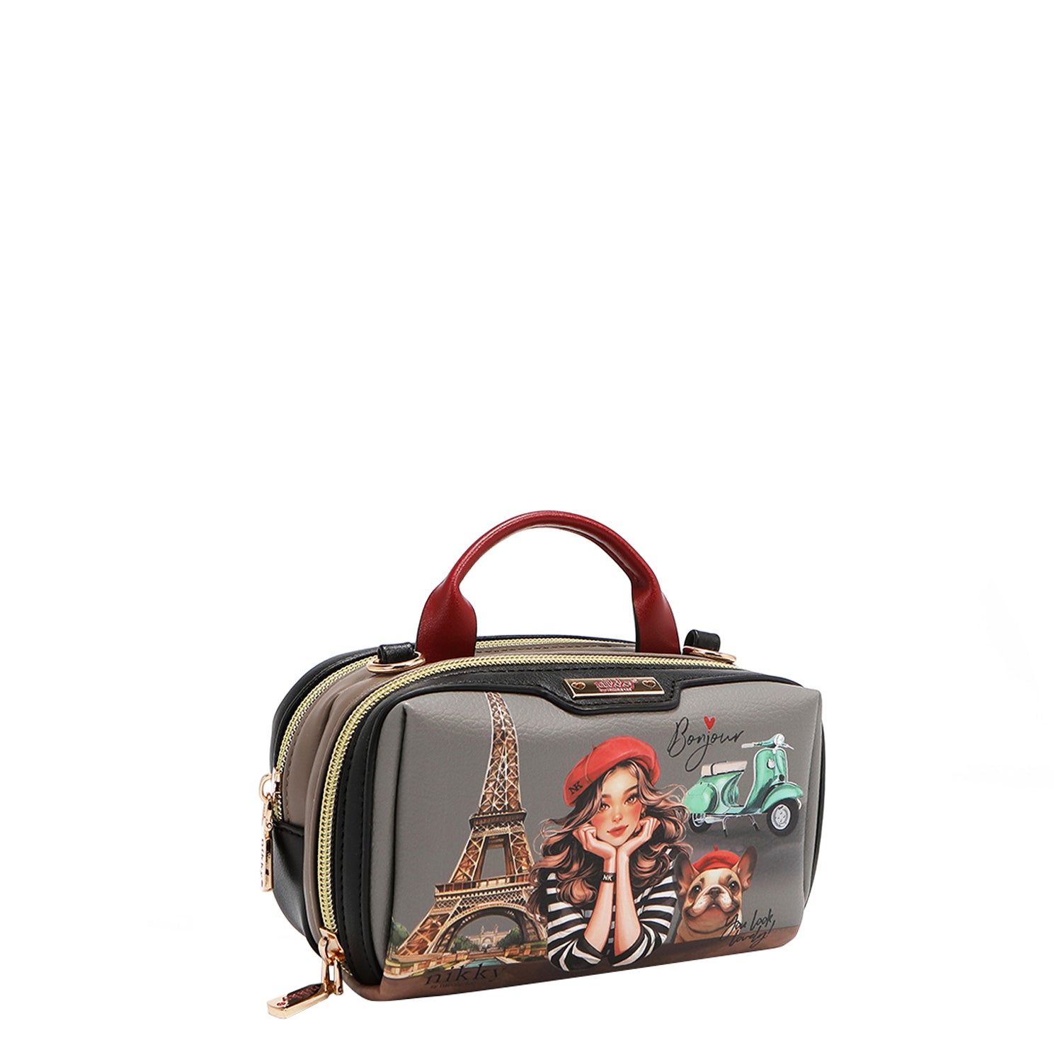 MINI BOLSA TIRACOLAR BOSTON COM ZÍPER DUPLO (<tc>EIFFEL DREAMS</tc>)