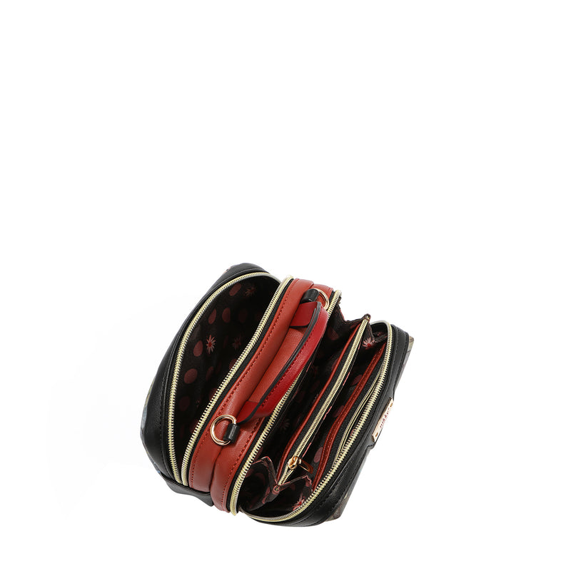 MINI BOSTON CROSSBODY BAG WITH DOUBLE ZIPPER (<tc>NOSTALGIA</tc>)