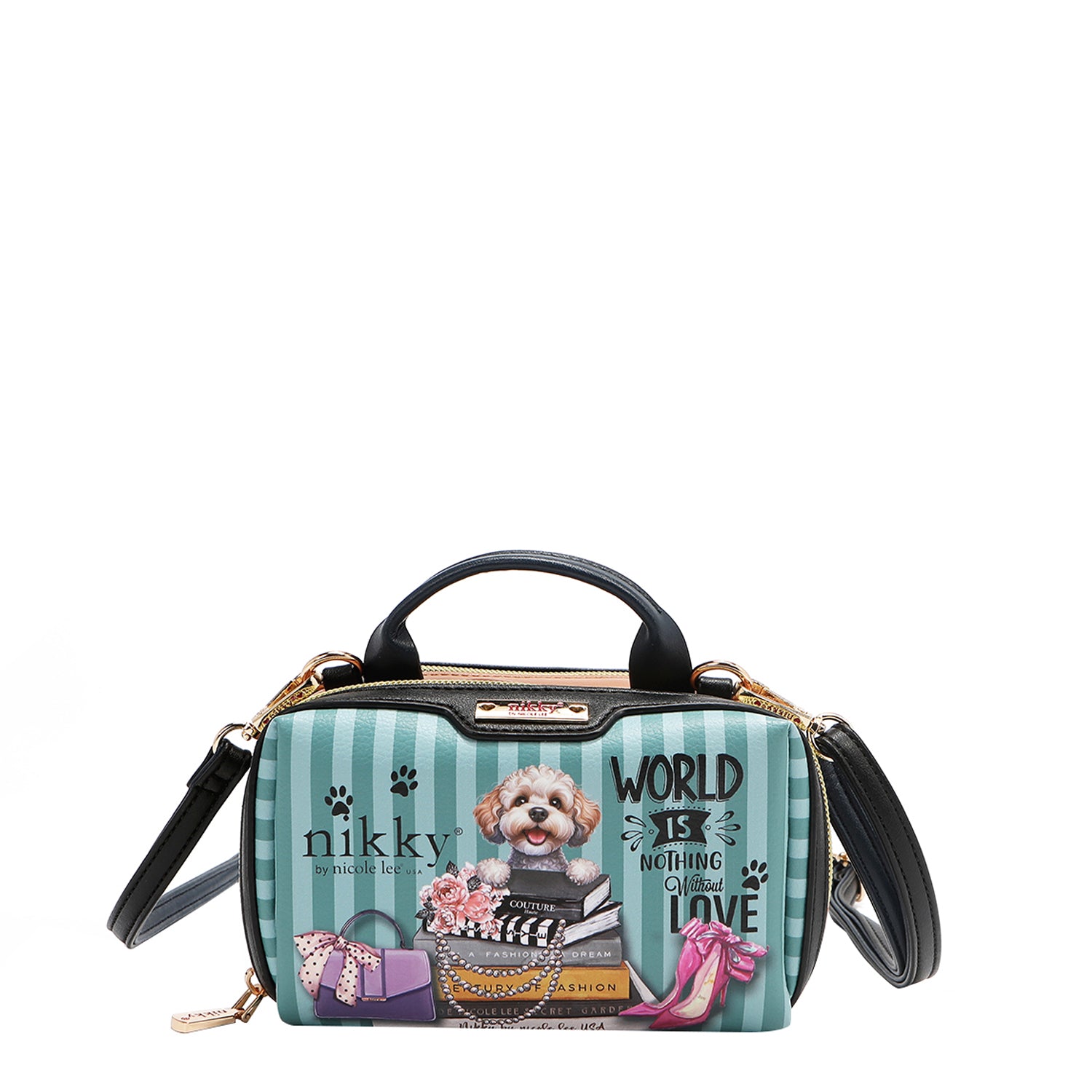 BORSA A TRACOLLA BOSTON MINI CON DOPPIA CERNIERA (MEANT TO LOVE YOU)