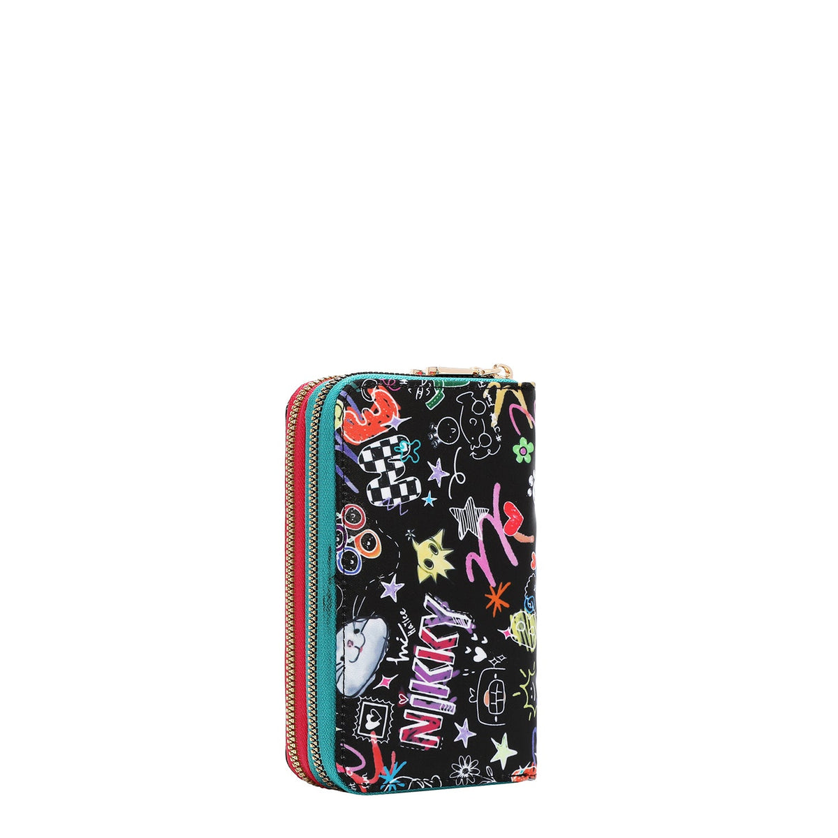 CARTERA MEDIANA CON DOBLE CREMALLERA (JUST FOR FUN-NEGRO)