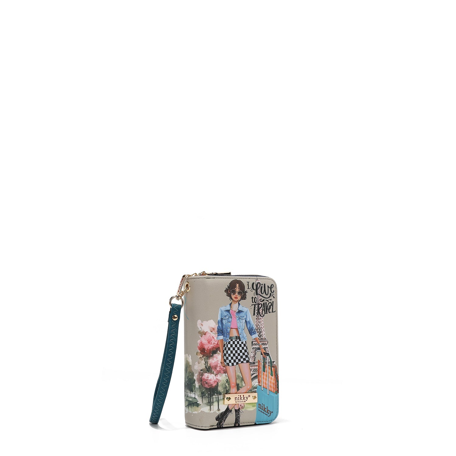 CARTERA MEDIANA CON DOBLE CREMALLERA (I LIVE TO TRAVEL)