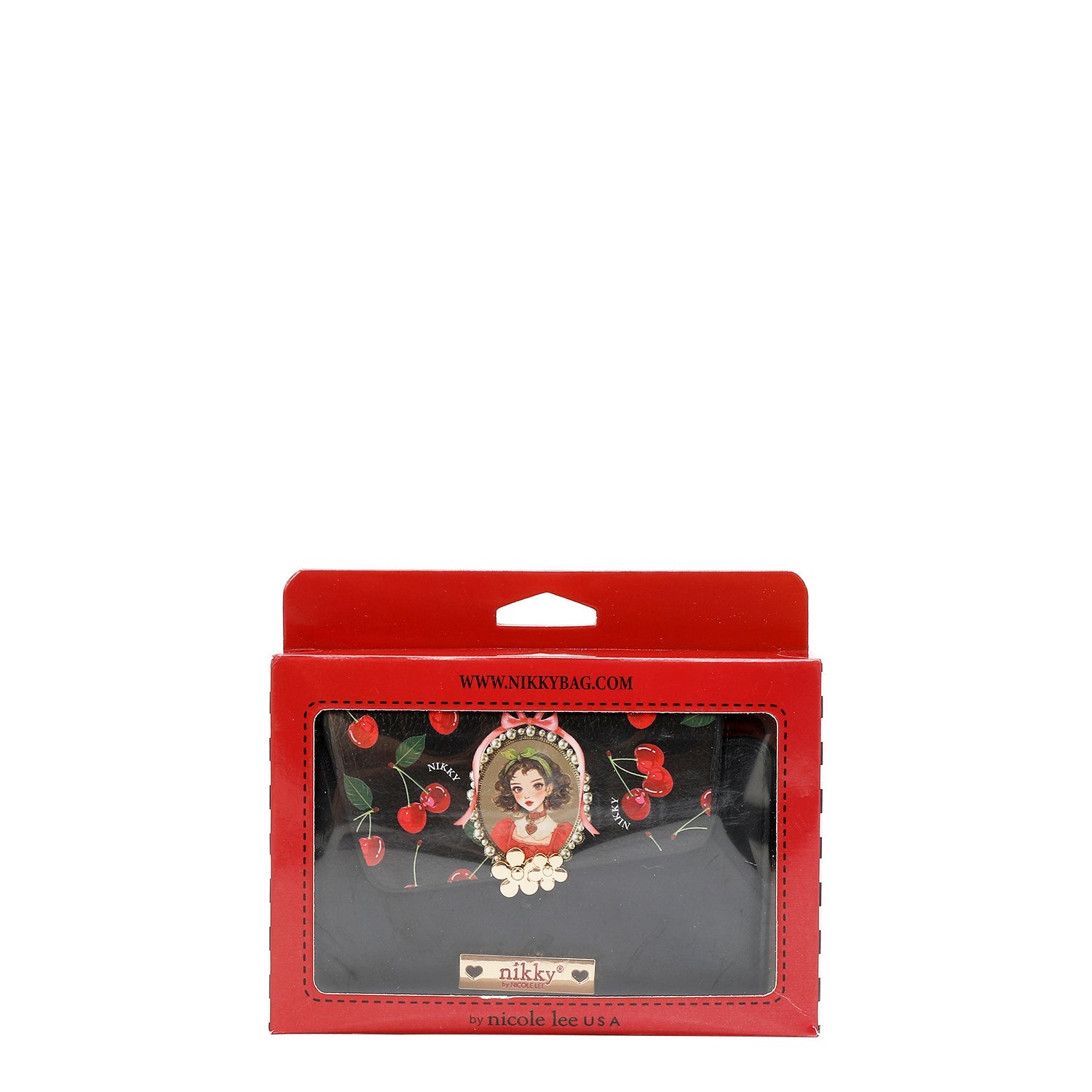 PORTAFOGLIO PIEGHEVOLE PICCOLO <tc>NIKKY</tc> <tc>CHERRY LIPS</tc>-NERO)