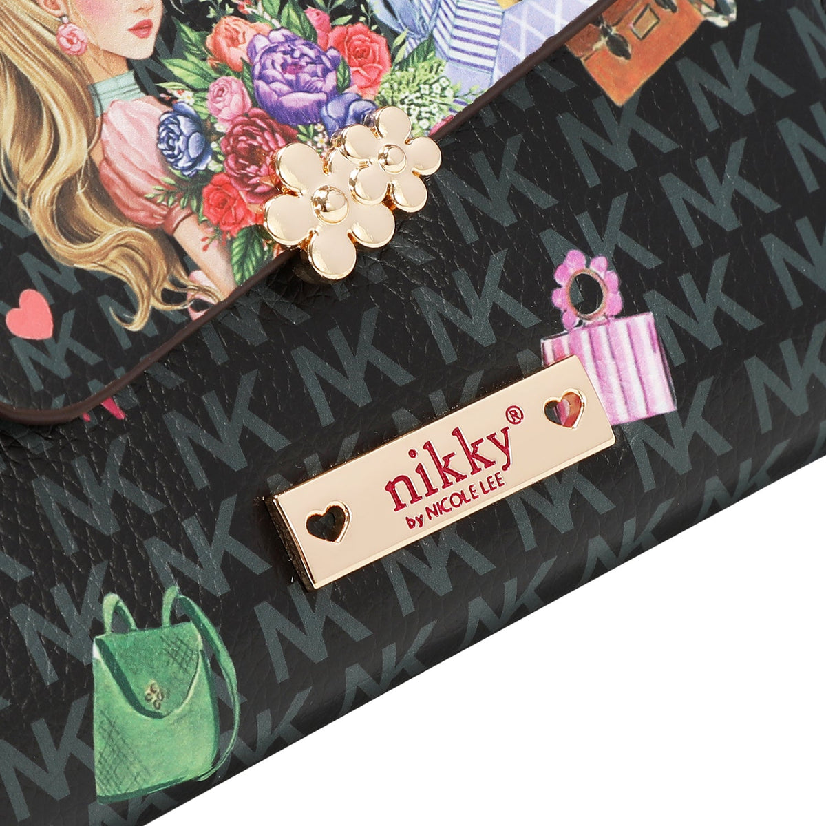 CARTERA PLEGABLE PEQUEÑA NIKKY (GLAMOROUS WALK-NEGRO)