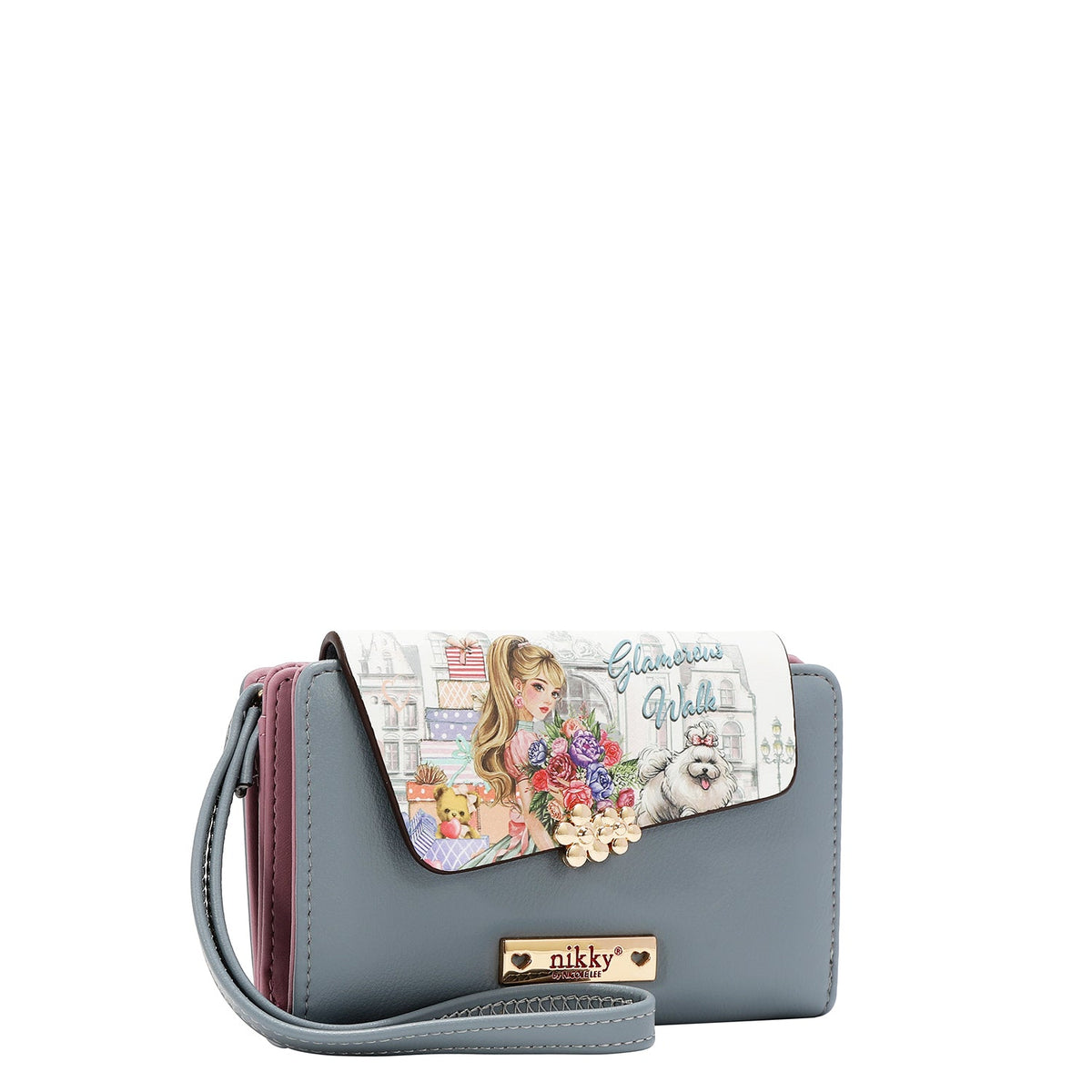 CARTERA PLEGABLE PEQUEÑA NIKKY (GLAMOROUS WALK-BLANCO)