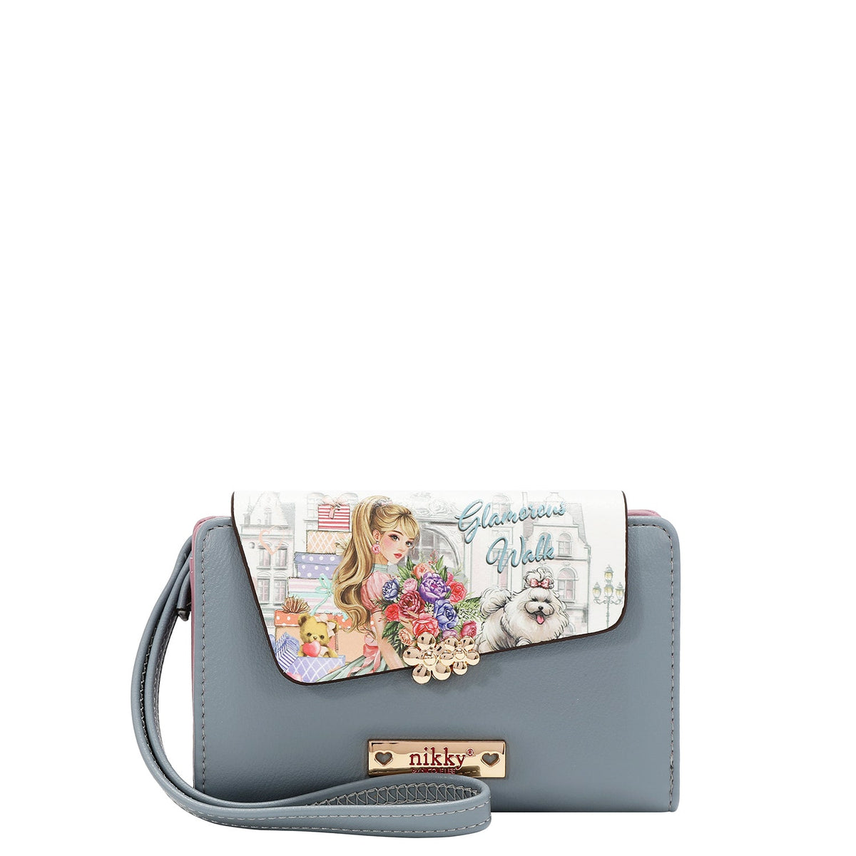 CARTERA PLEGABLE PEQUEÑA NIKKY (GLAMOROUS WALK-BLANCO)