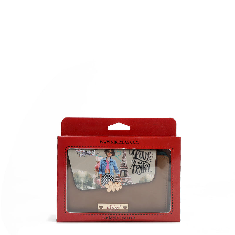 SMALL FOLDABLE WALLET <tc>NIKKY</tc> (<tc>I LIVE TO TRAVEL</tc>)