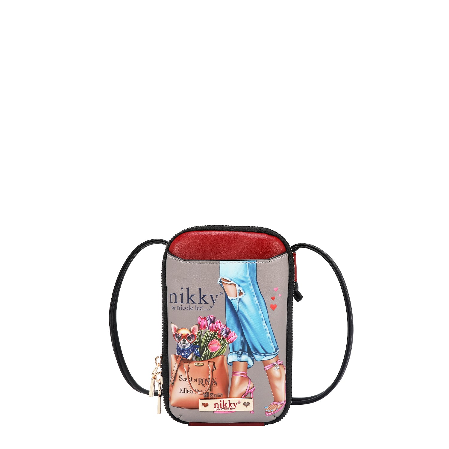 BOLSO CRUZADO CON CREMALLERA PARA TELÉFONO/CARTERA (ESSENCE OF YOU)