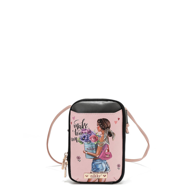 CROSSBODY BAG WITH ZIPPER FOR PHONE/WALLET (<tc>FLOWER DAY</tc>)