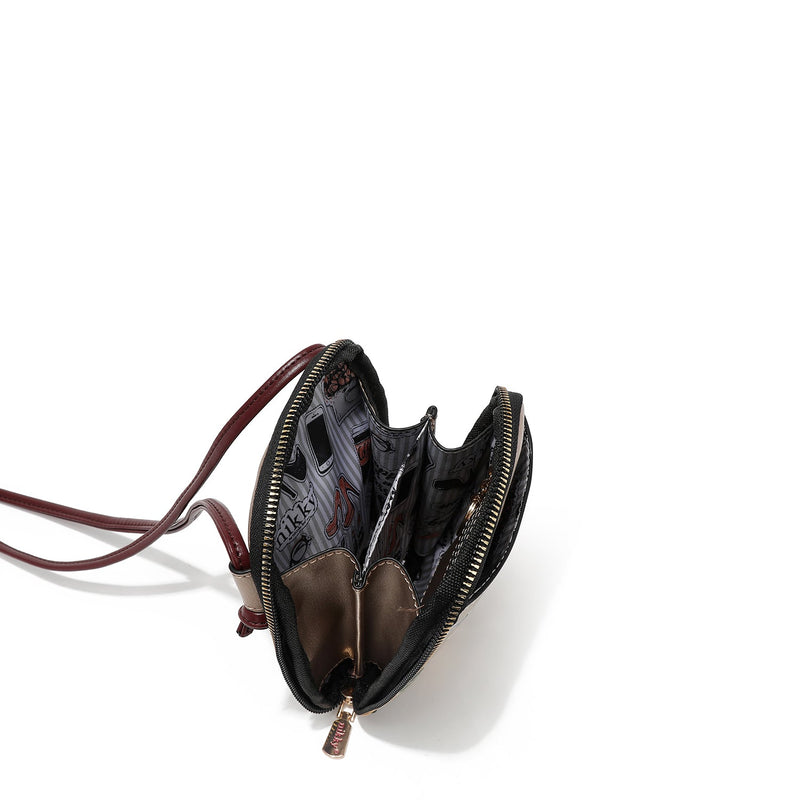 CROSSBODY BAG WITH ZIPPER FOR PHONE/WALLET (<tc>URBAN COFFEE DREAM</tc>)