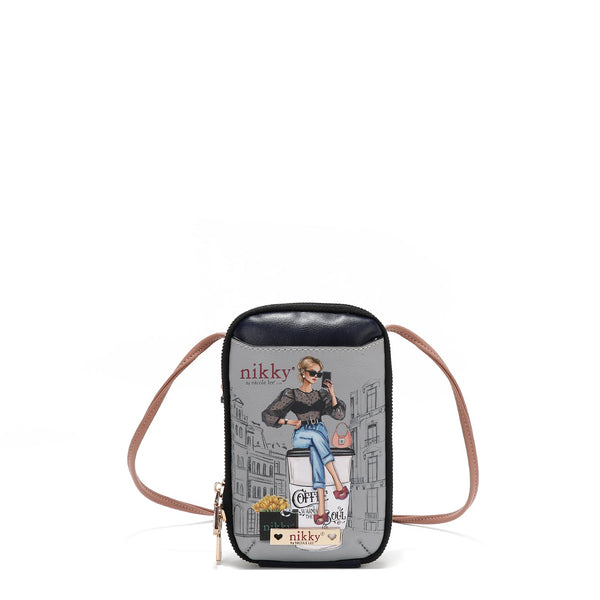 CROSSBODY BAG WITH ZIPPER FOR PHONE/WALLET (<tc>URBAN COFFEE DREAM</tc>)