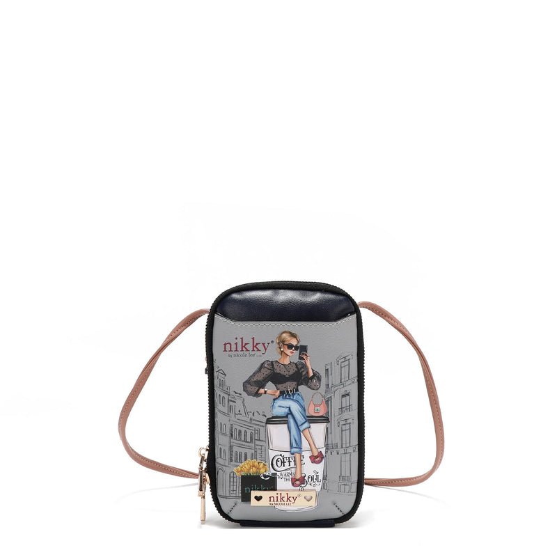 CROSSBODY BAG WITH ZIPPER FOR PHONE/WALLET (<tc>URBAN COFFEE DREAM</tc>)
