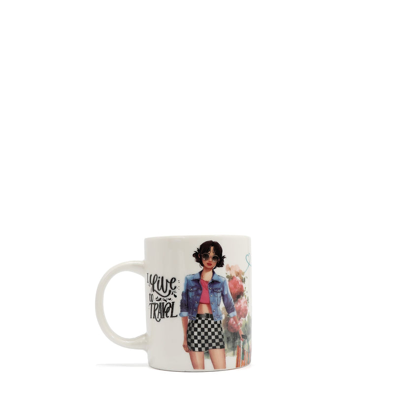 CERAMIC CUP (<tc>I LIVE TO TRAVEL</tc>)