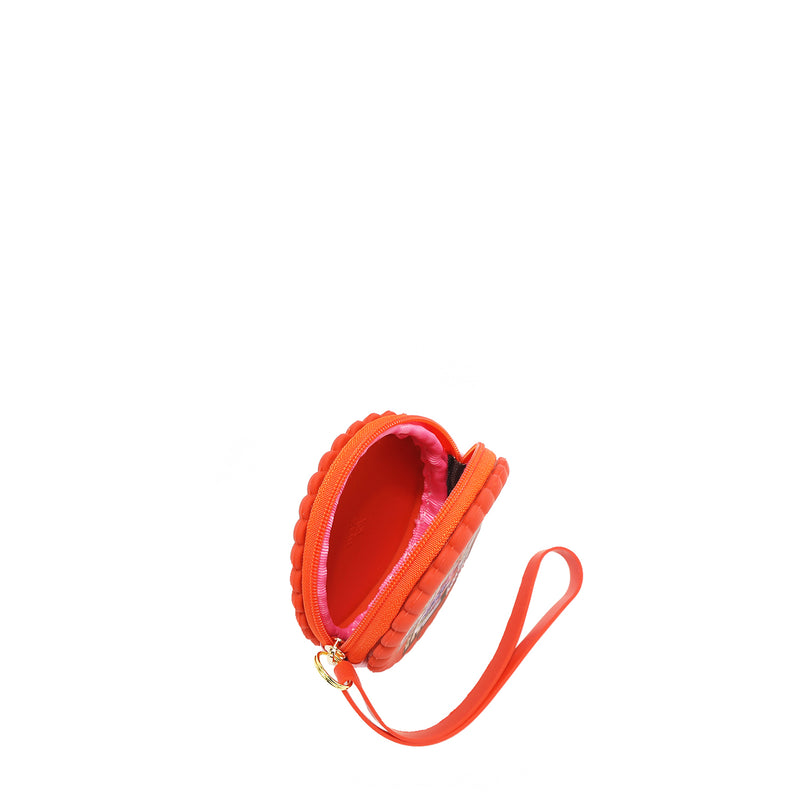 ESTUCHE REDONDO DE SILICONA CON PULSERA (NOSTALGIA NARANJA)
