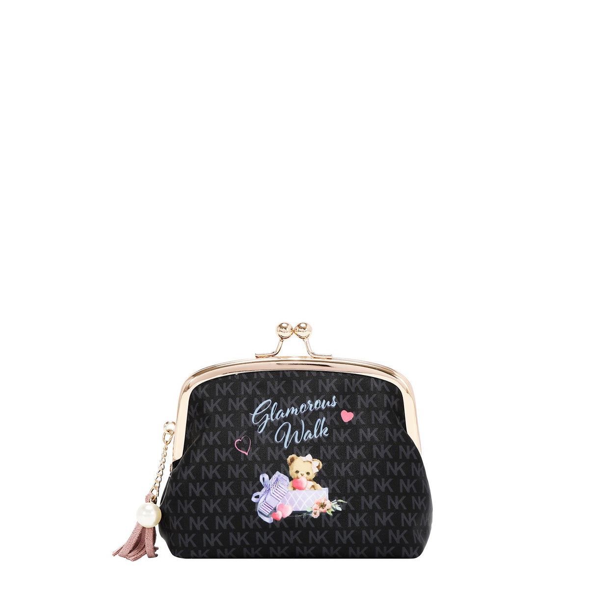 BOLSA DE COSMÉTICOS CON BESO BLOQUEADO (GLAMOROUS WALK-NEGRO)