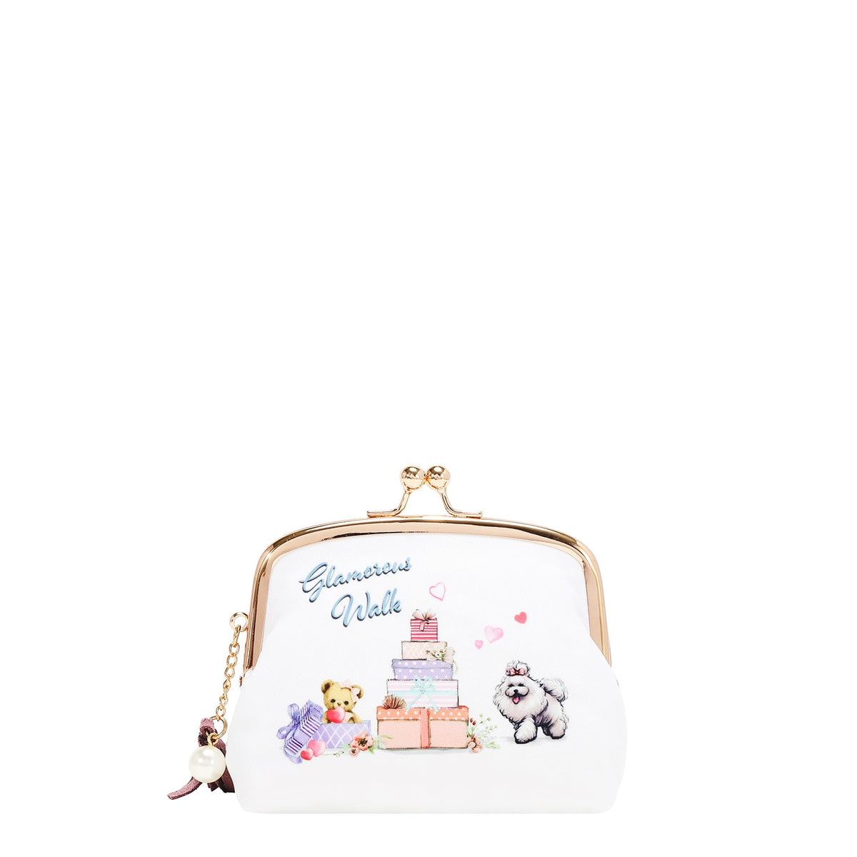 BOLSA DE COSMÉTICOS CON BESO BLOQUEADO (GLAMOROUS WALK-BLANCO)