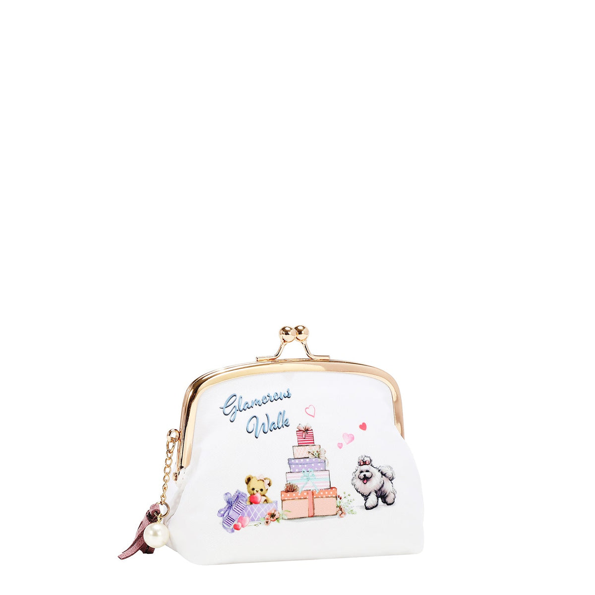 BOLSA DE COSMÉTICOS CON BESO BLOQUEADO (GLAMOROUS WALK-BLANCO)