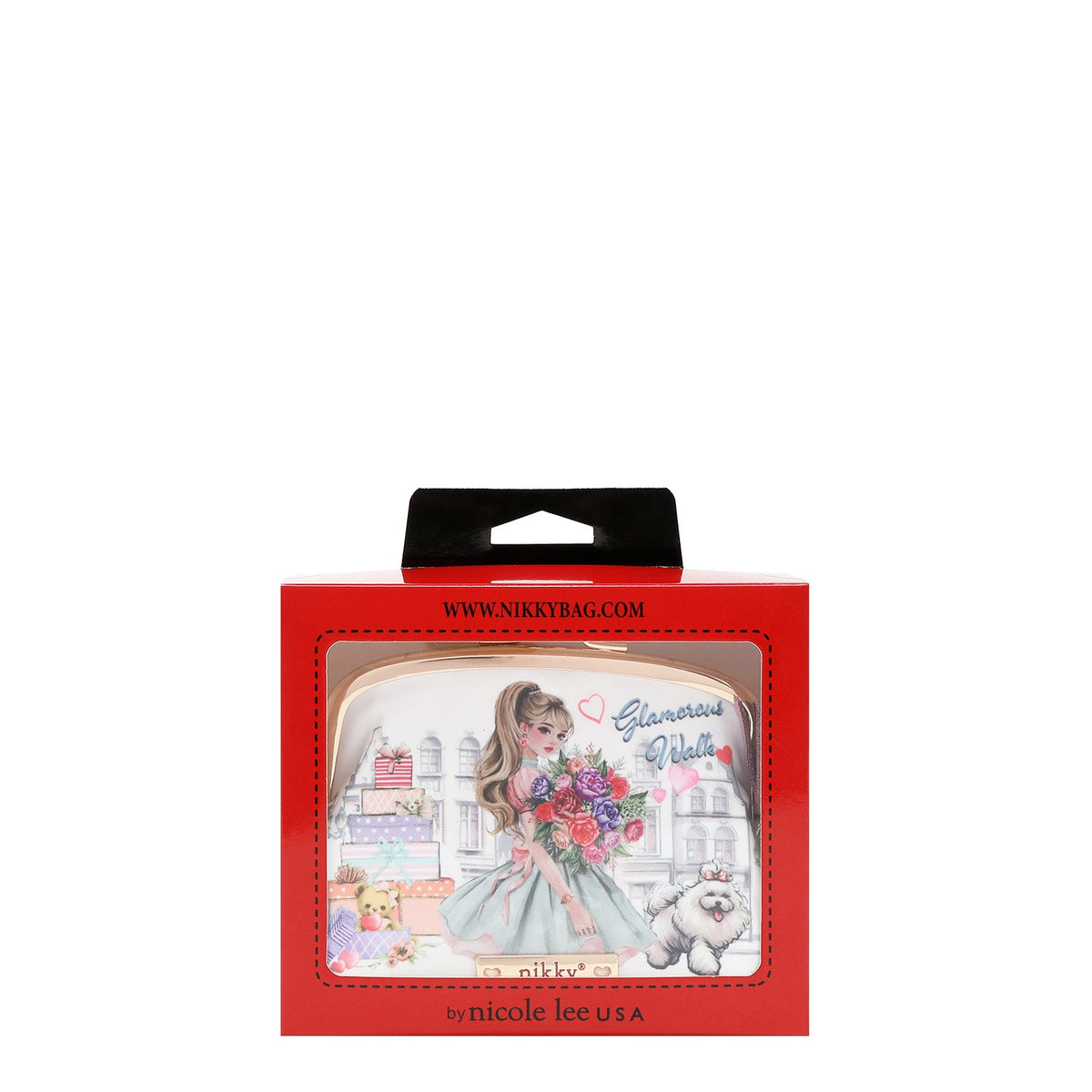 BOLSA DE COSMÉTICOS CON BESO BLOQUEADO (GLAMOROUS WALK-BLANCO)
