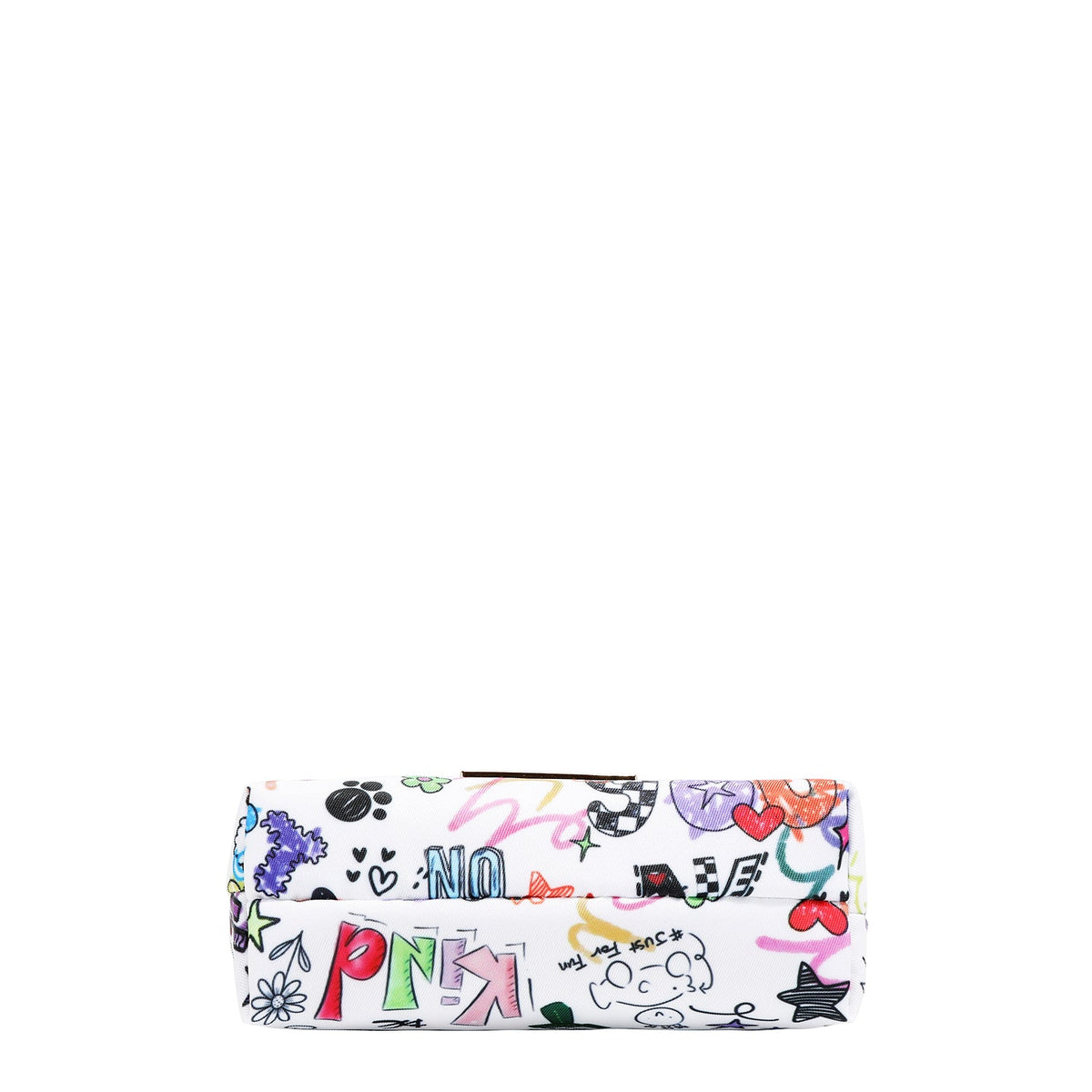 BOLSA DE COSMÉTICOS CON BESO BLOQUEADO (JUST FOR FUN-BLANCO)