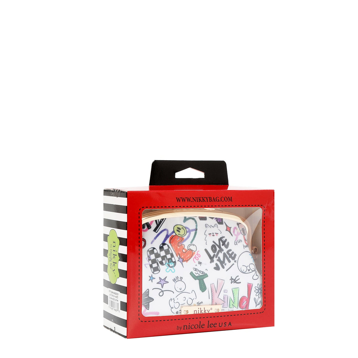 BOLSA DE COSMÉTICOS CON BESO BLOQUEADO (JUST FOR FUN-BLANCO)