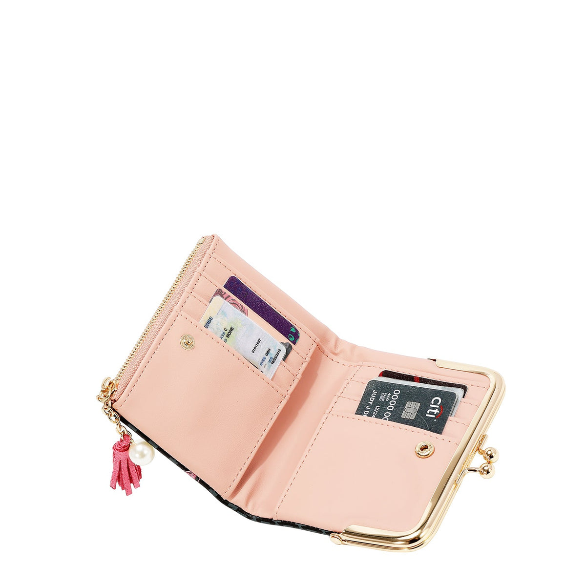 MONEDERO CON BLOQUEO DE BESO (GLAMOROUS WALK-NEGRO)