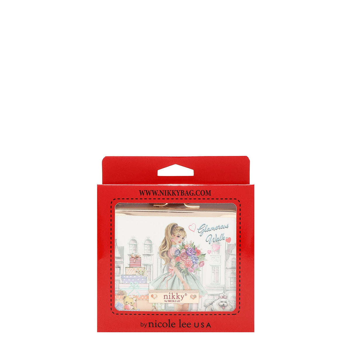 MONEDERO CON BLOQUEO DE BESO (GLAMOROUS WALK-BLANCO)