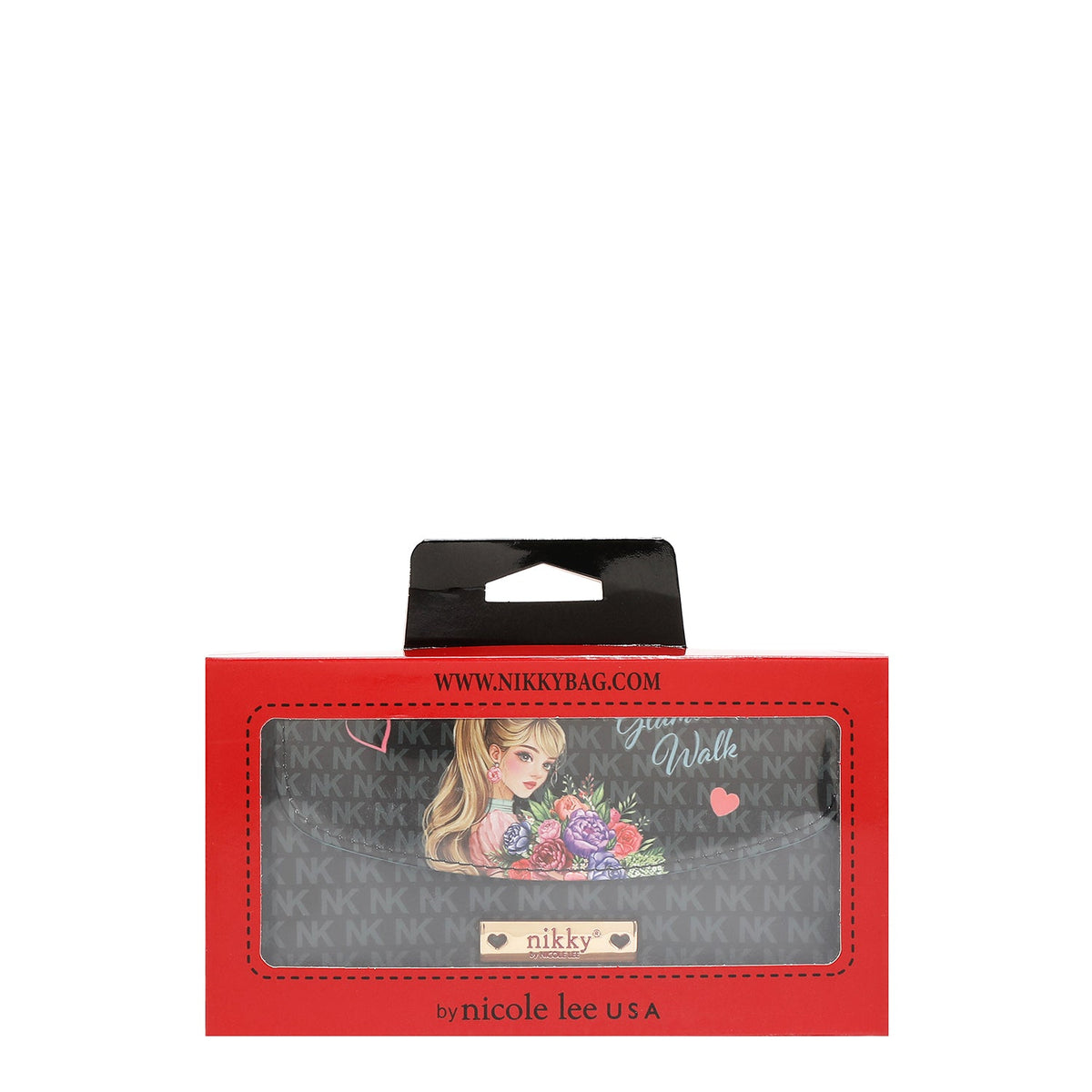 CARTERA CON SOLAPA Y CIERRE DE CREMALLERA (GLAMOROUS WALK-NEGRO)