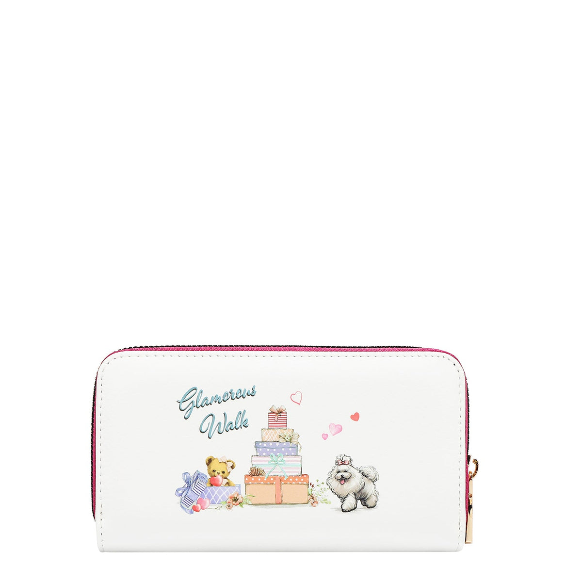 CARTERA CON SOLAPA Y CIERRE DE CREMALLERA (GLAMOROUS WALK-BLANCO)