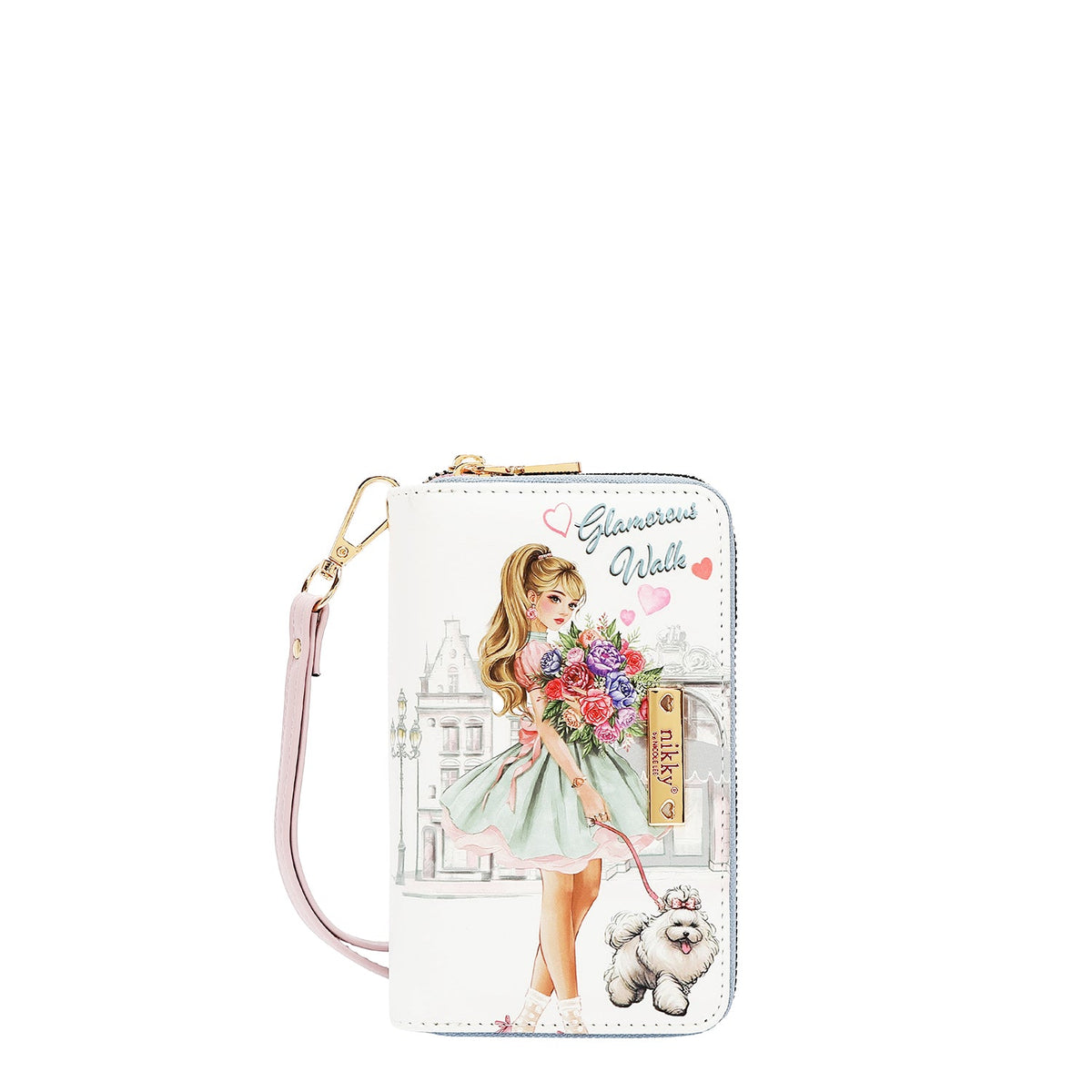 CARTERA CON DOBLE CREMALLERA (GLAMOROUS WALK-BLANCO)