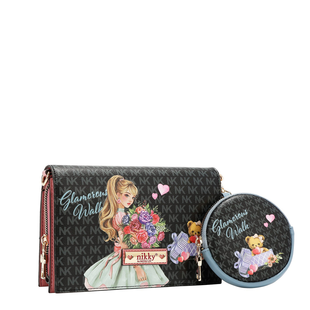 BANDOLERA DE 2 PIEZAS (GLAMOROUS WALK-NEGRO)