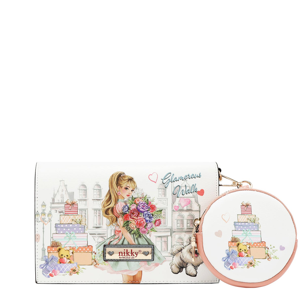 BANDOLERA DE 2 PIEZAS (GLAMOROUS WALK-BLANCO)