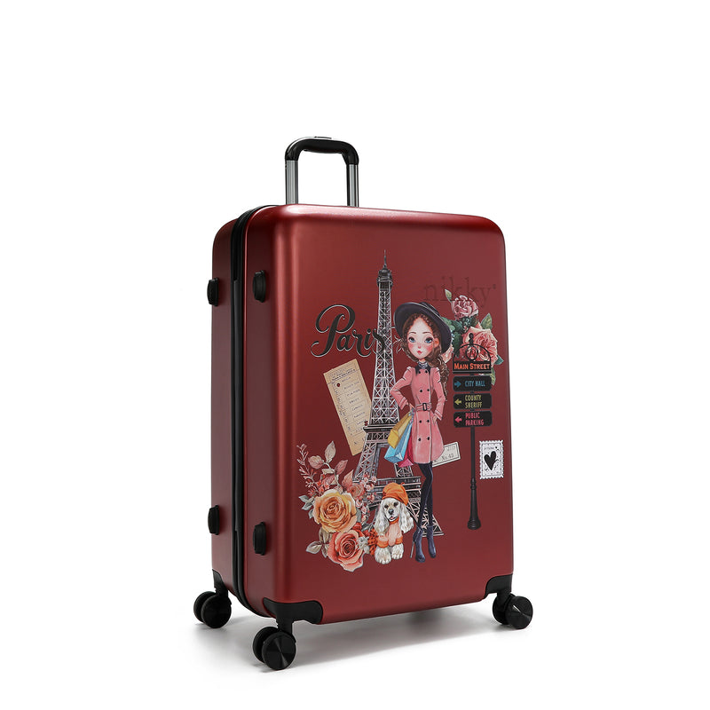 SET OF 2 ABS PLASTIC SUITCASES <tc>EMILY GOES PARIS</tc>