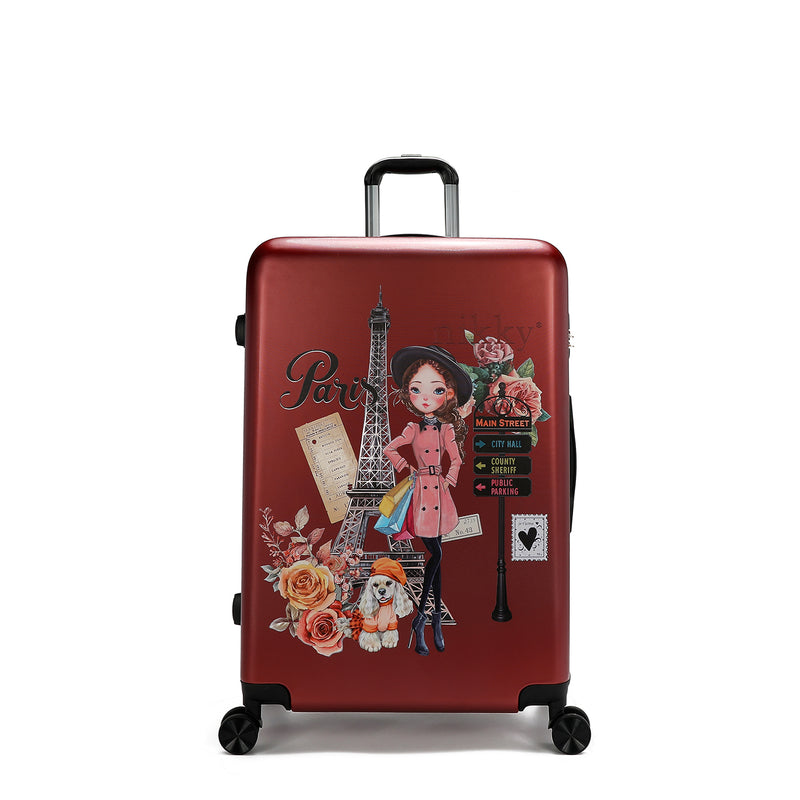 SET OF 2 ABS PLASTIC SUITCASES <tc>EMILY GOES PARIS</tc>