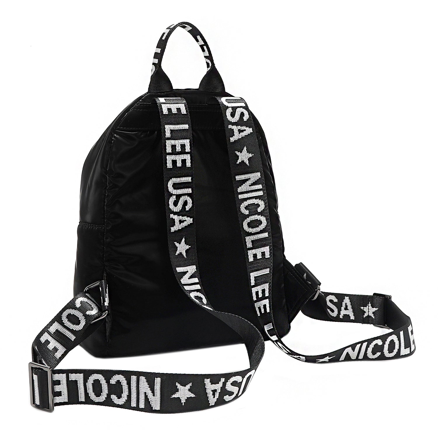 MOCHILA DE MODA CON ESTRELLA ACOLCHADA (NEGRO)