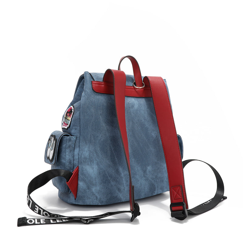 BACKPACK WITH MULTIPLE PATCHES (BLUE)