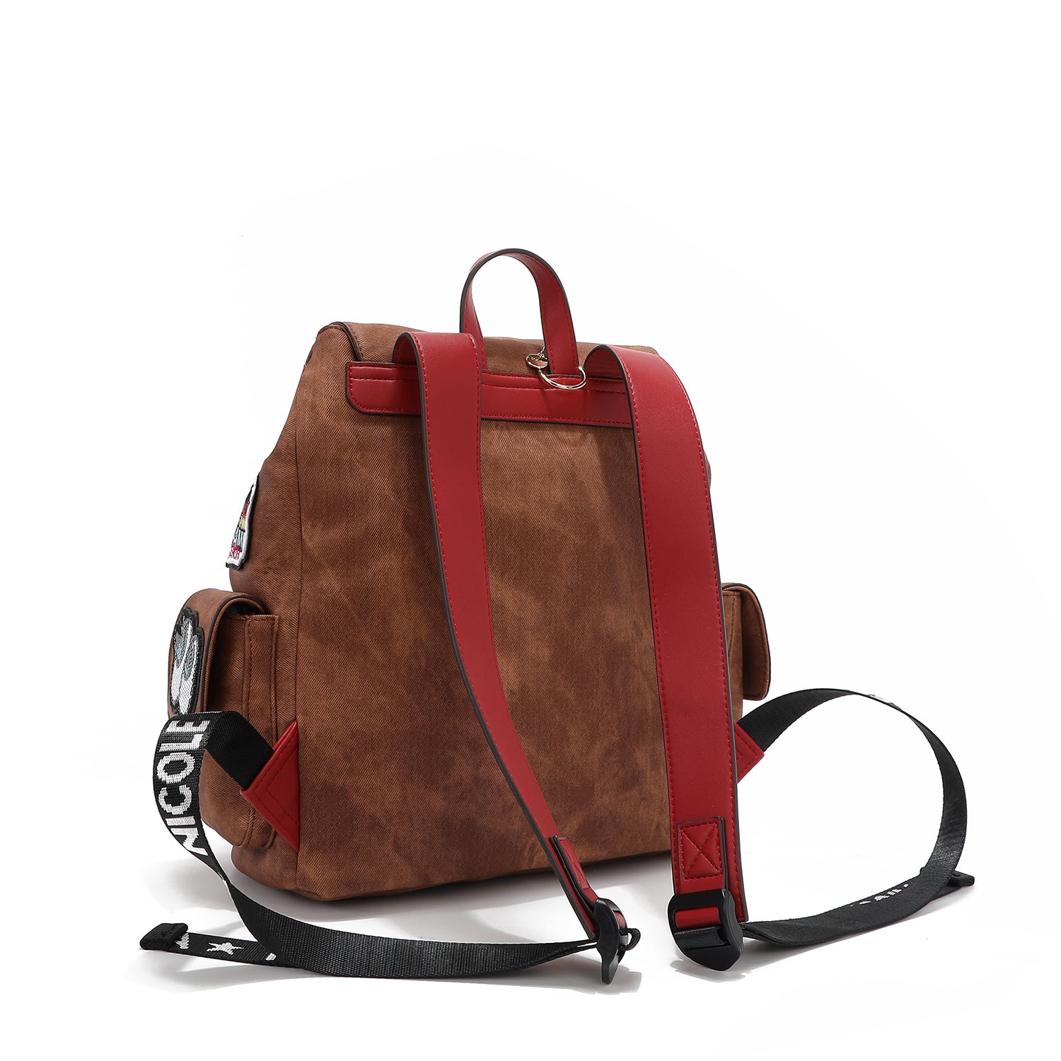 MOCHILA CON MÚLTIPLES PARCHES (MARRON)