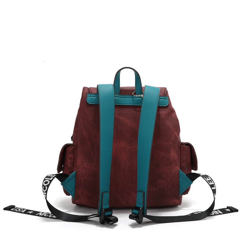 BACKPACK WITH MULTIPLE PATCHES (RED)
