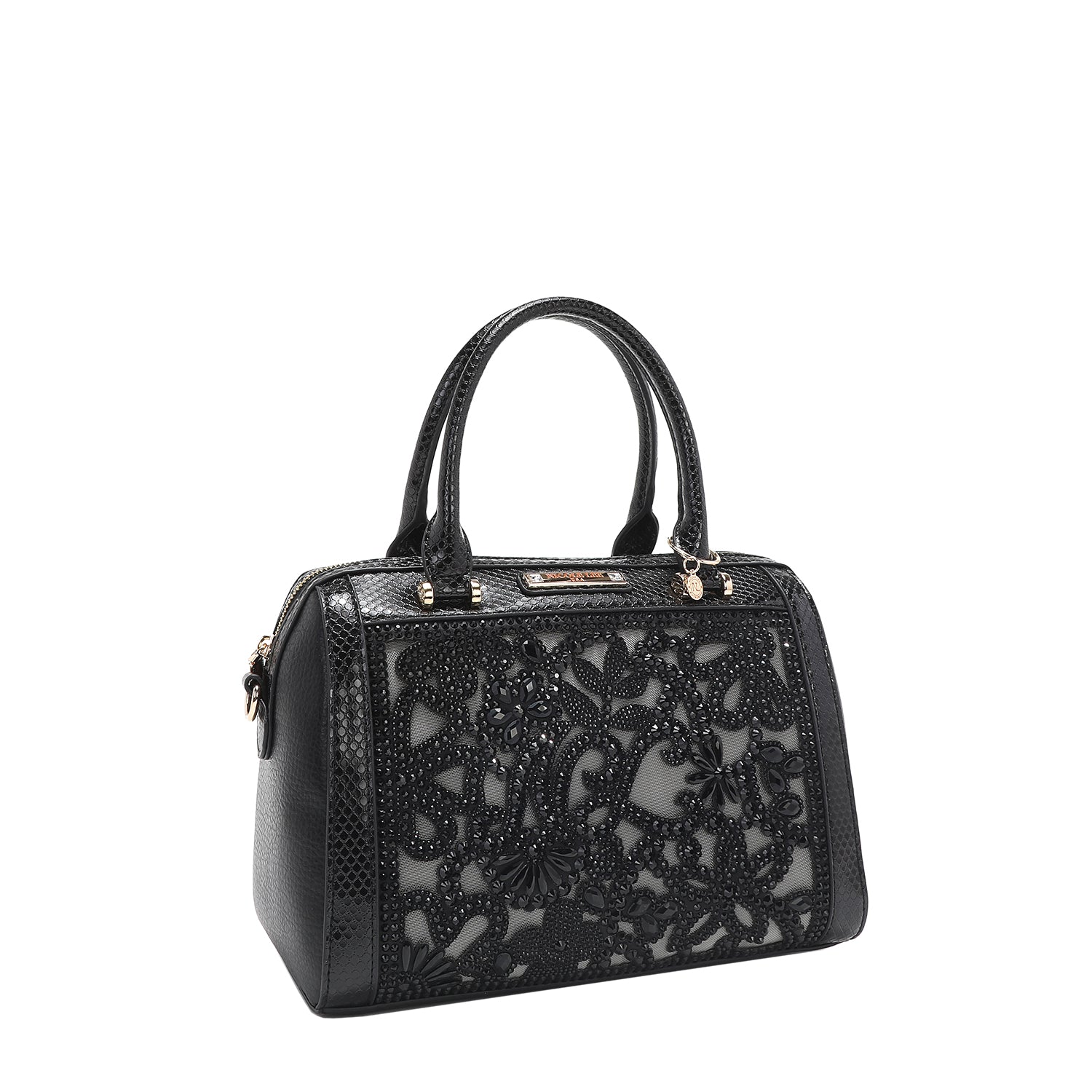 BOLSO BOSTON CON ENCAJE (NEGRO)