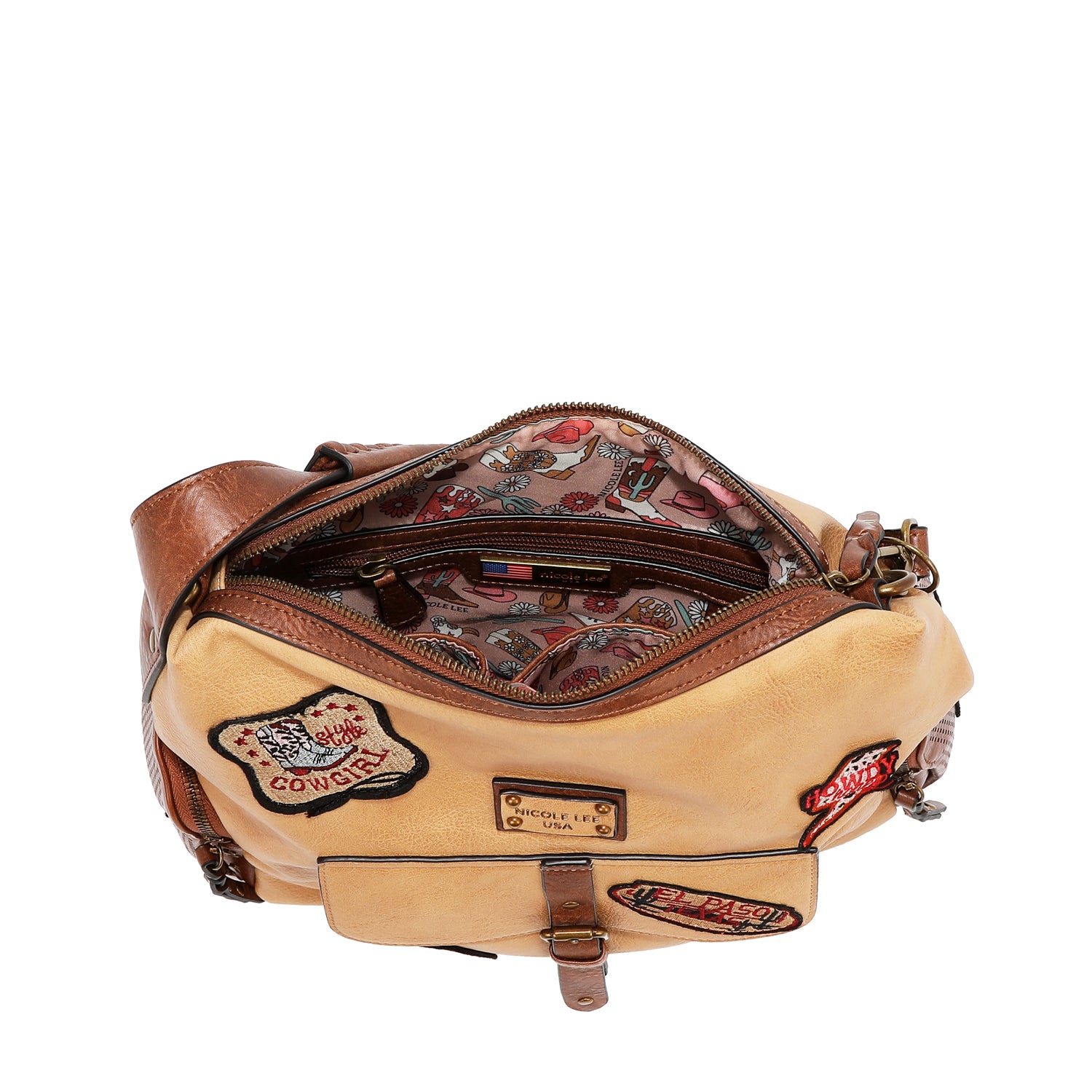 BOLSO HOBO CON PARCHE VINTAGE (OLIVA)