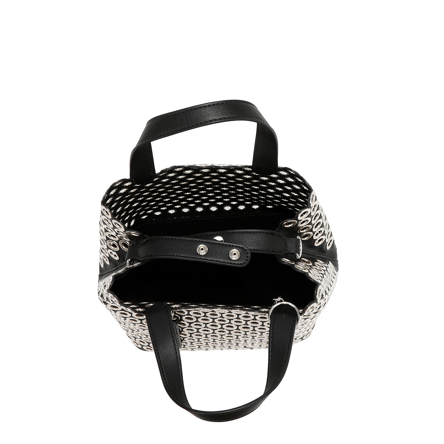 BORSA A BORSA CON BORDO OCCHIELLO (ARGENTO)
