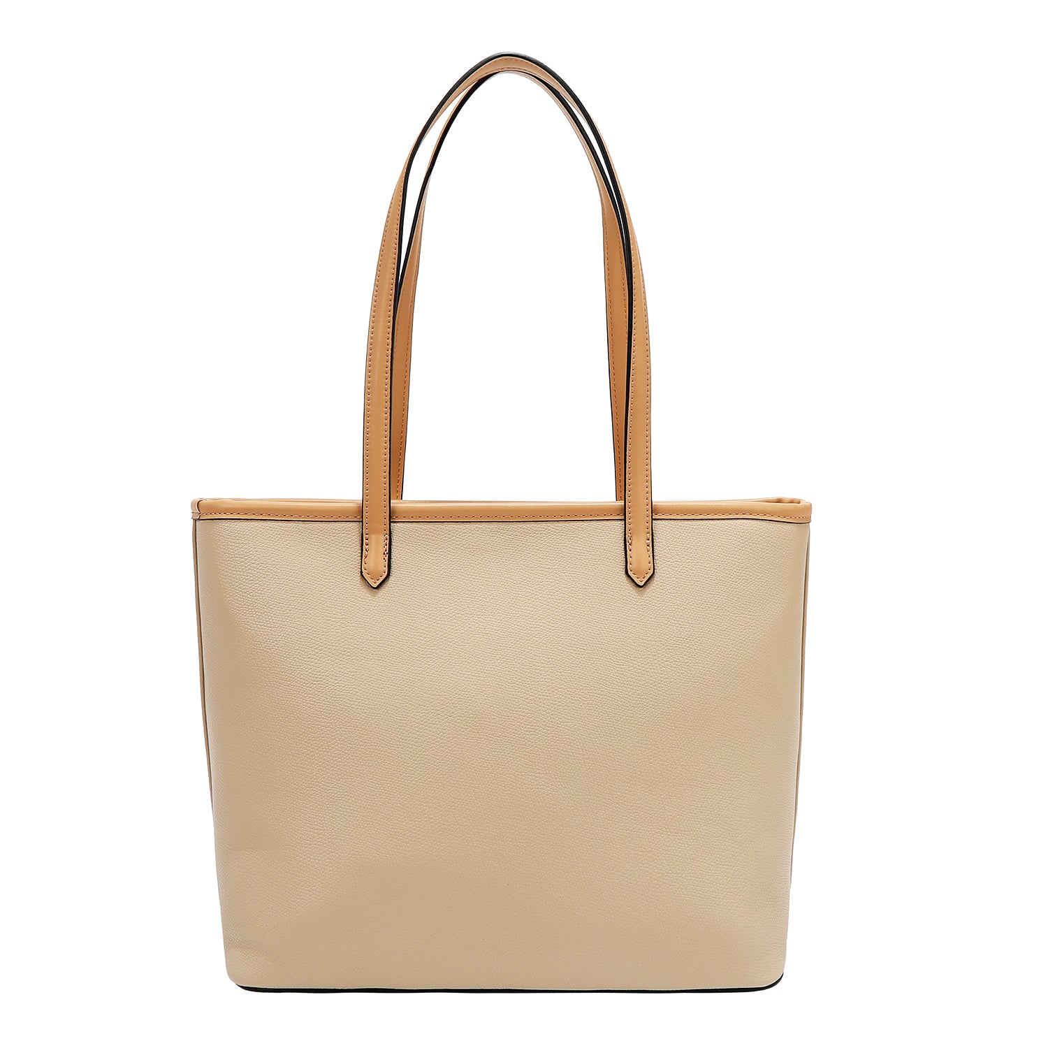 Bolsa de compras com bolso e blocos coloridos (taupe)