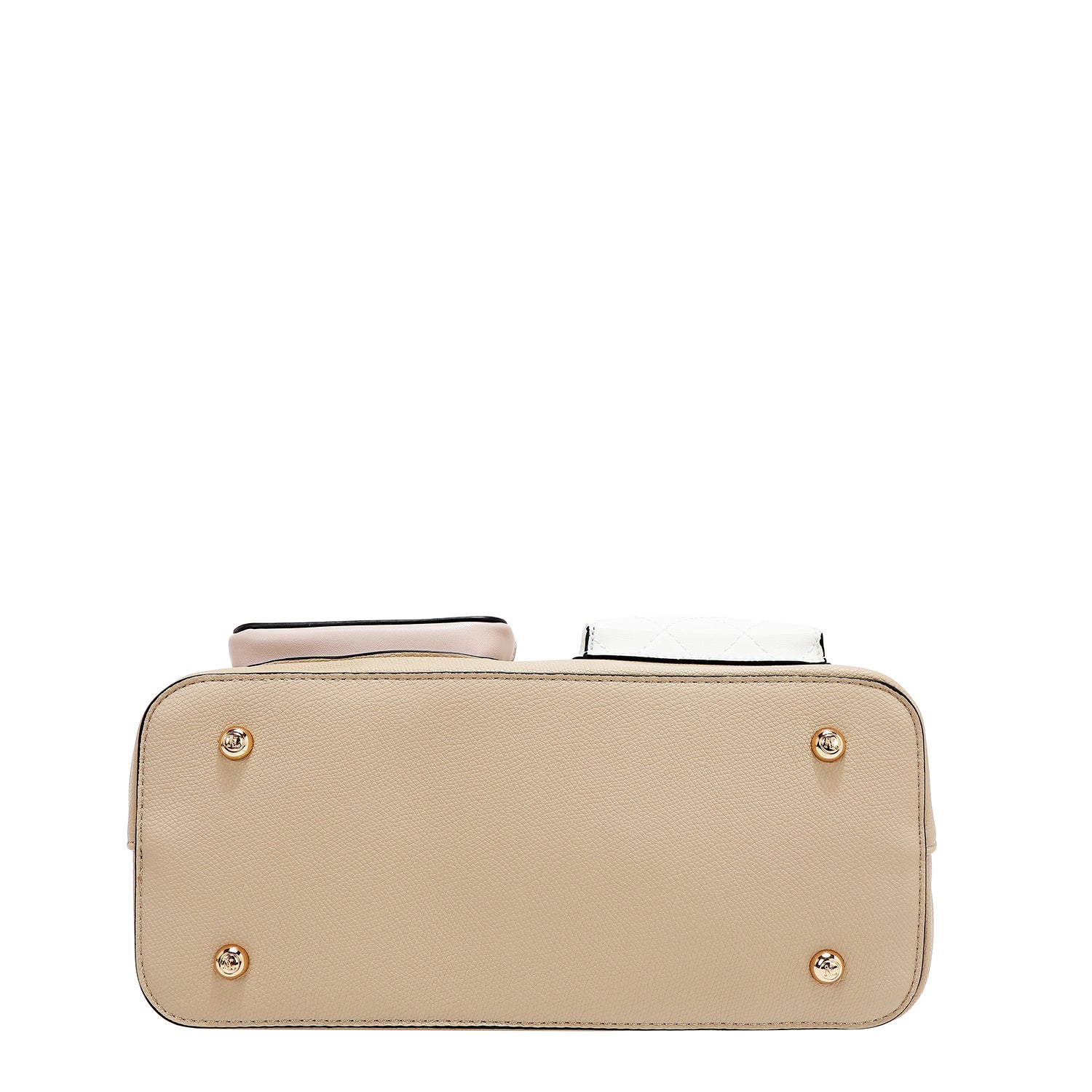 Bolsa de compras com bolso e blocos coloridos (taupe)