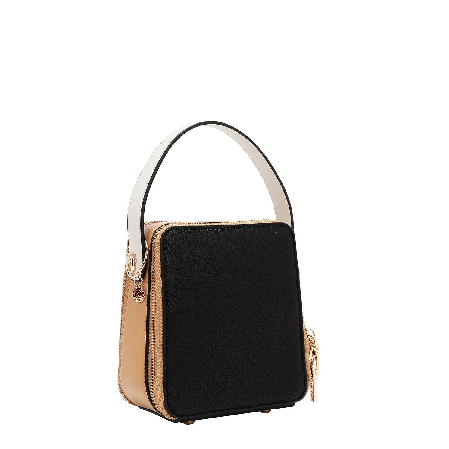Bandolera con tasca e blocchi di colore (nero)