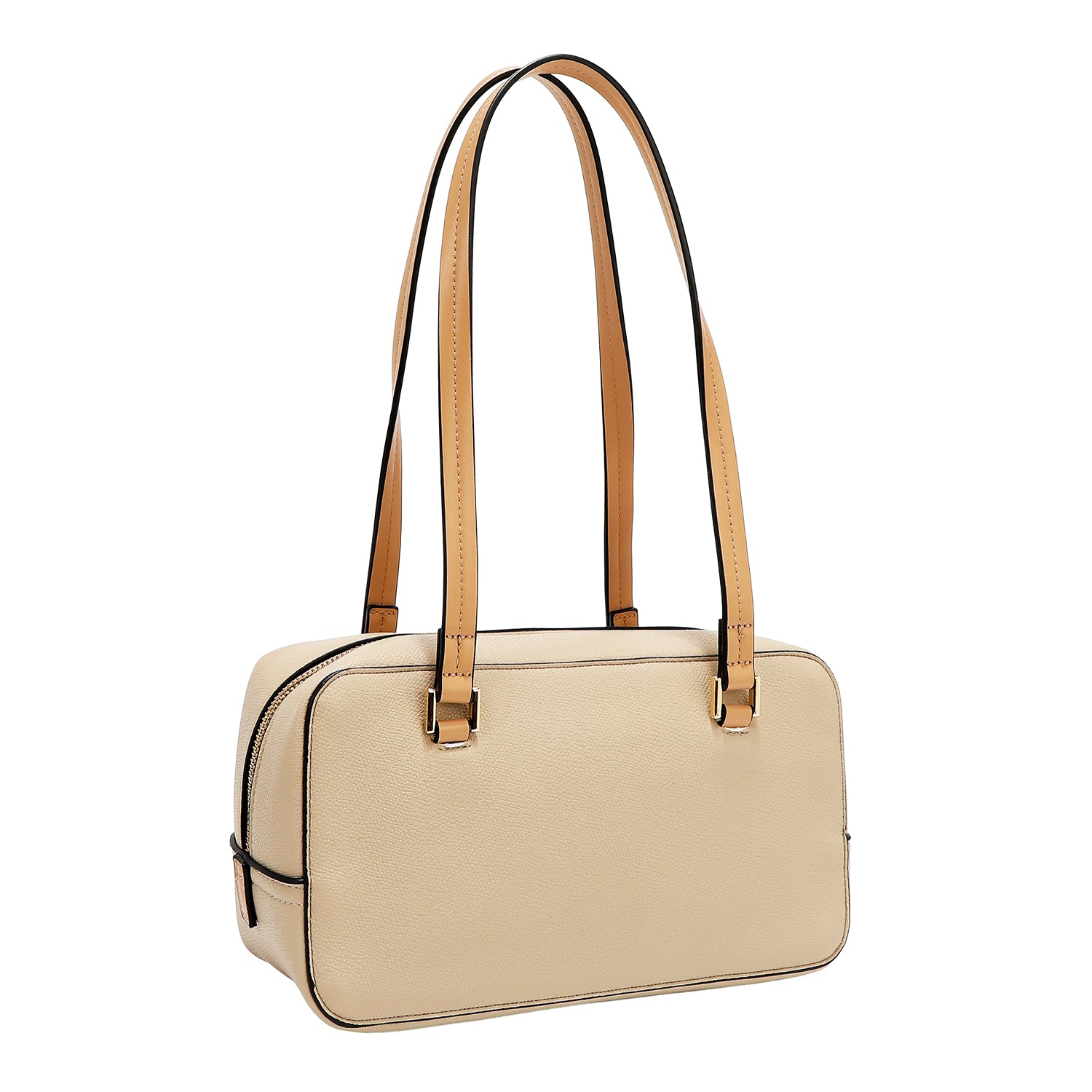 Umhängetasche mit Taschen- und Farbblöcken (Taupe)