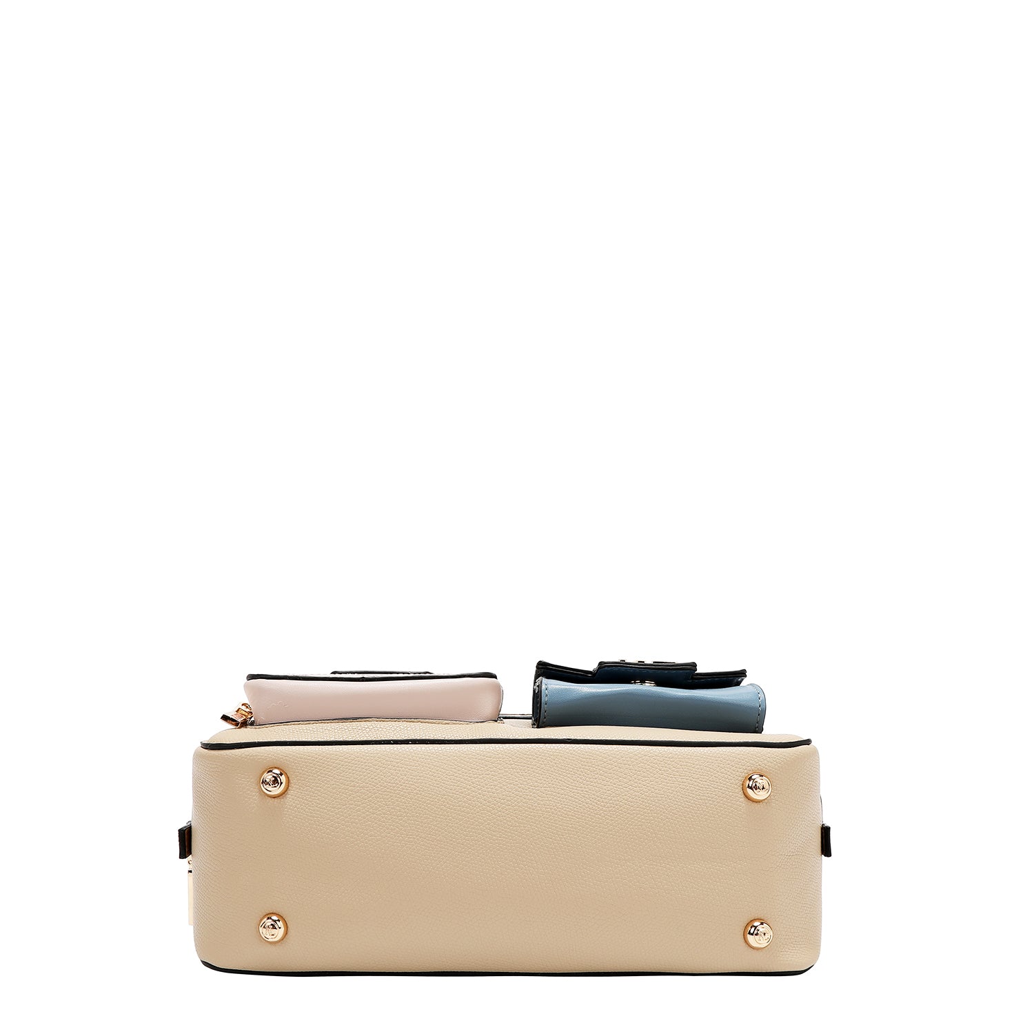 Umhängetasche mit Taschen- und Farbblöcken (Taupe)