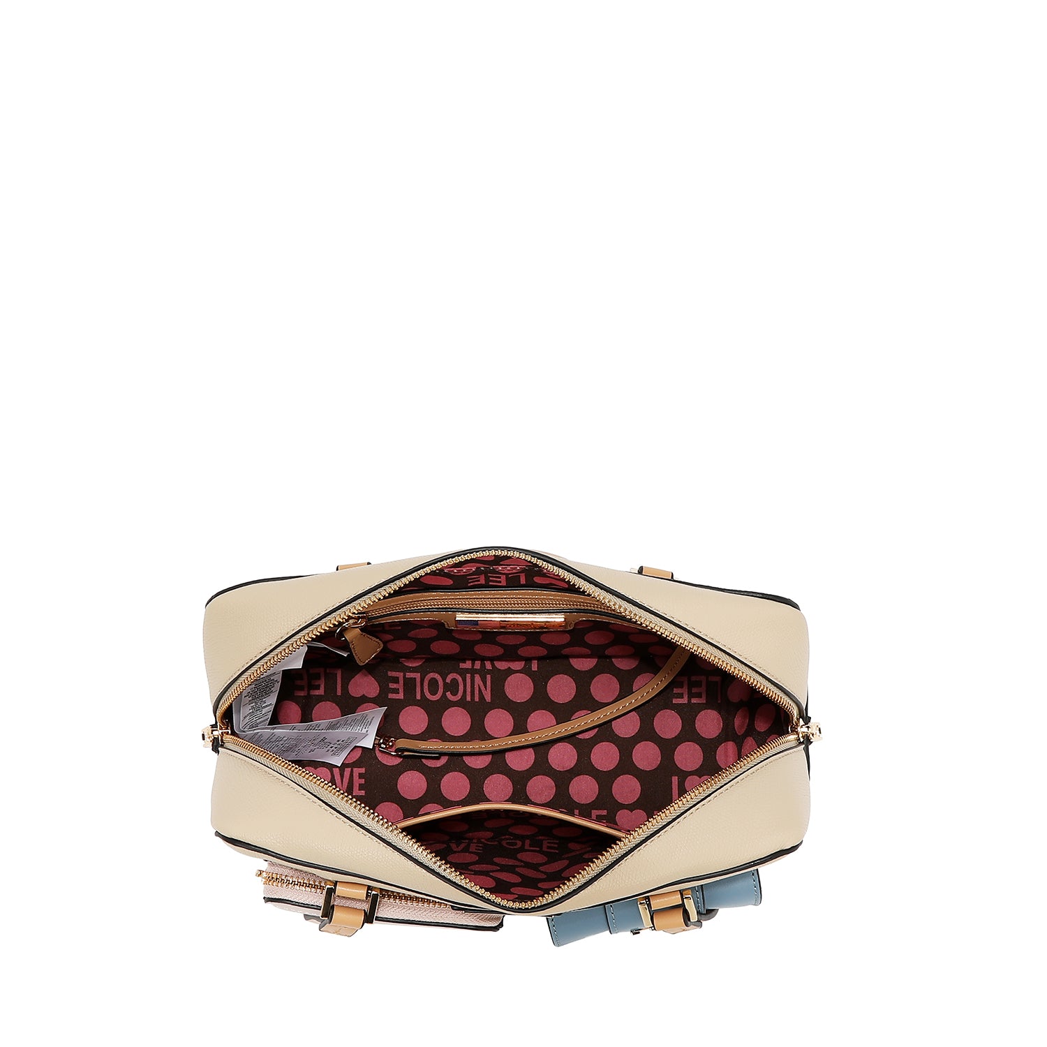 Umhängetasche mit Taschen- und Farbblöcken (Taupe)