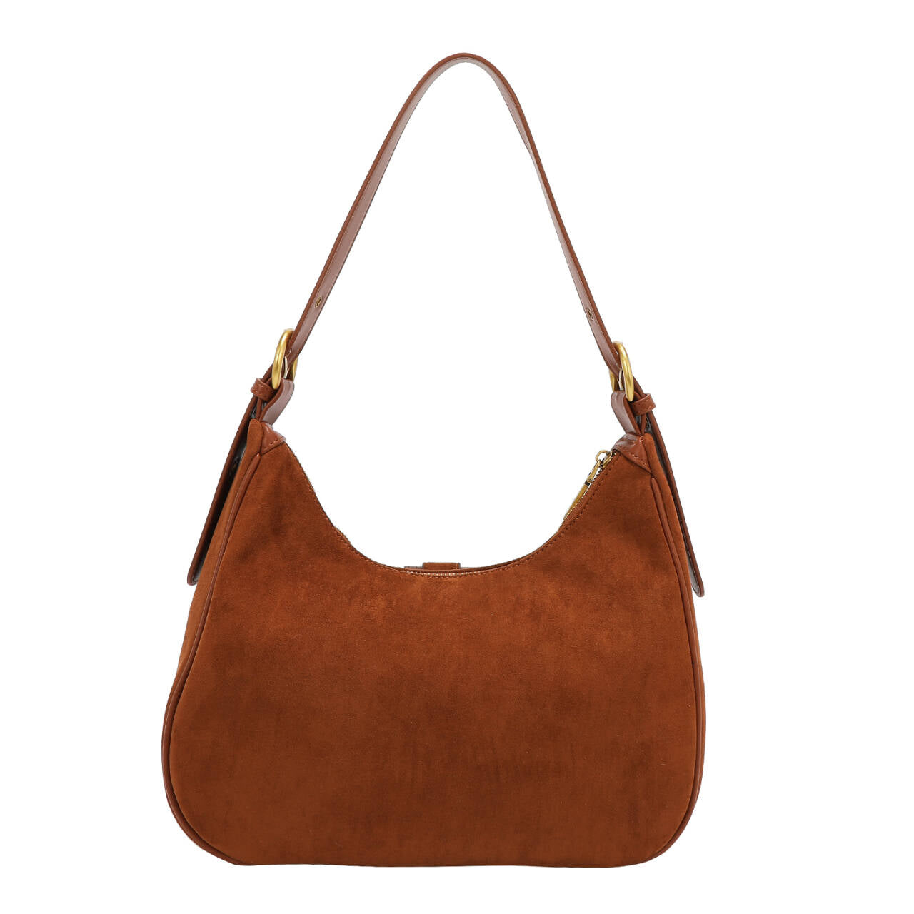 BORSA A TRACOLLA CON DISEGNO FLOREALE (MARRONE)