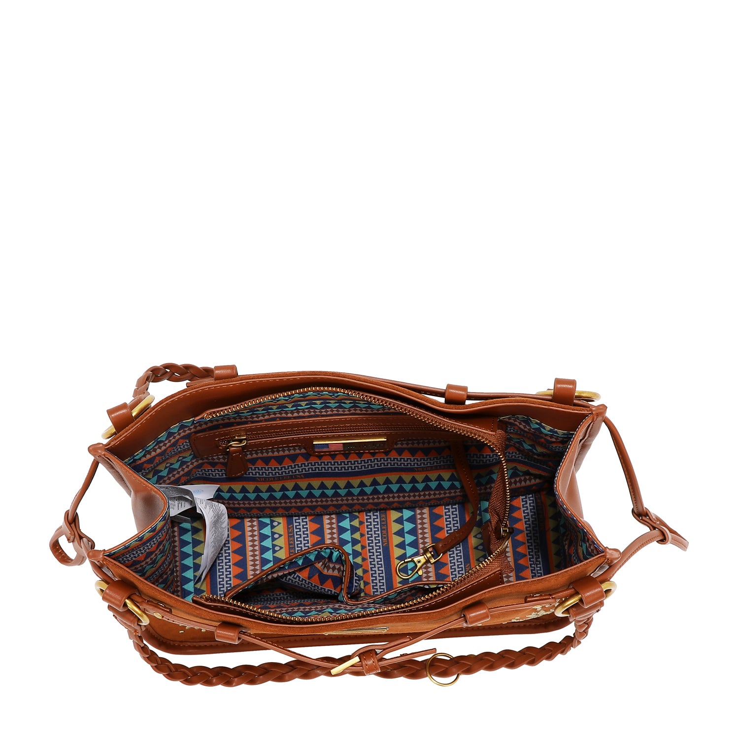 BORSA CON DISEGNO FLOREALE (NERO)