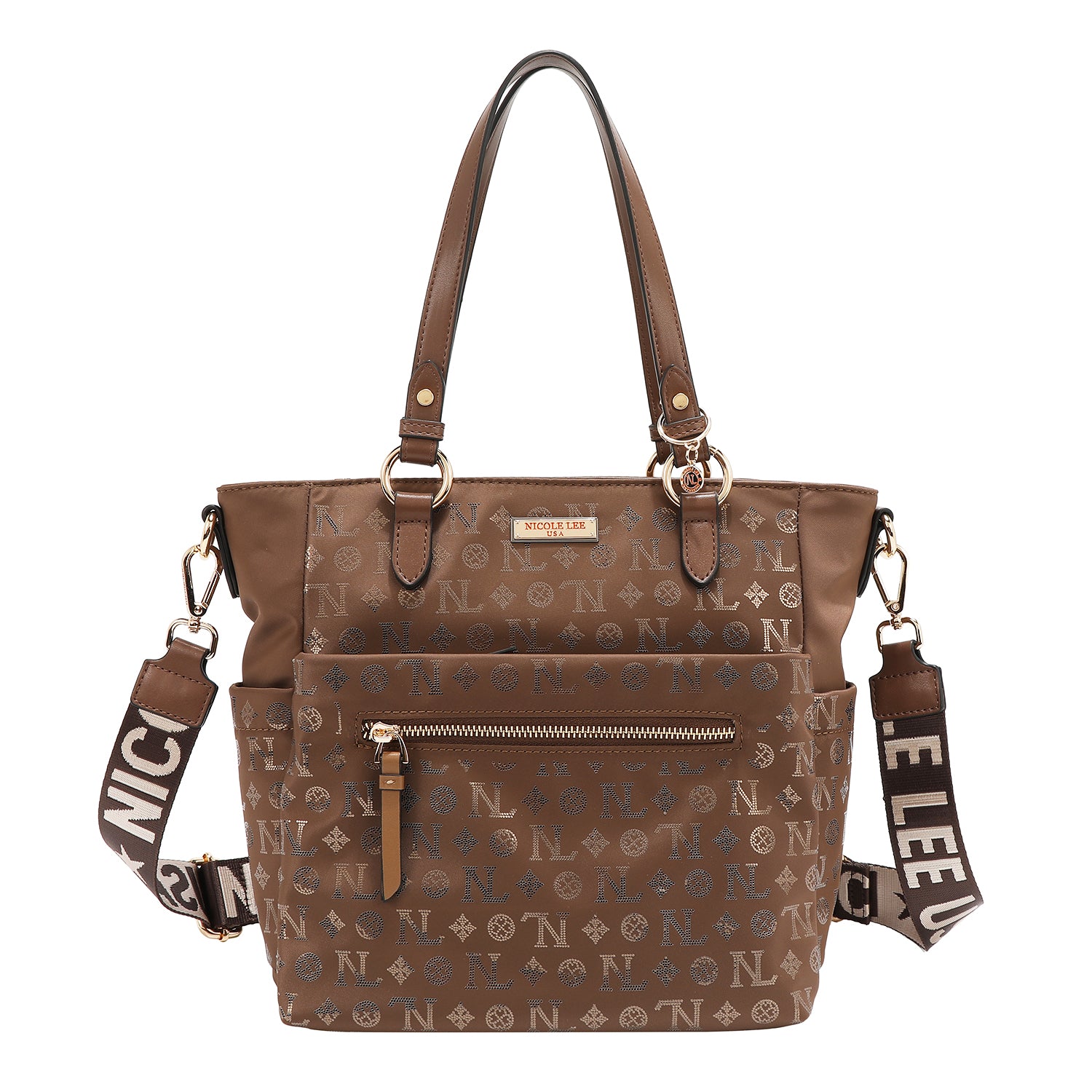BORSA A MANO MONOGRAMMA (MARRONE)