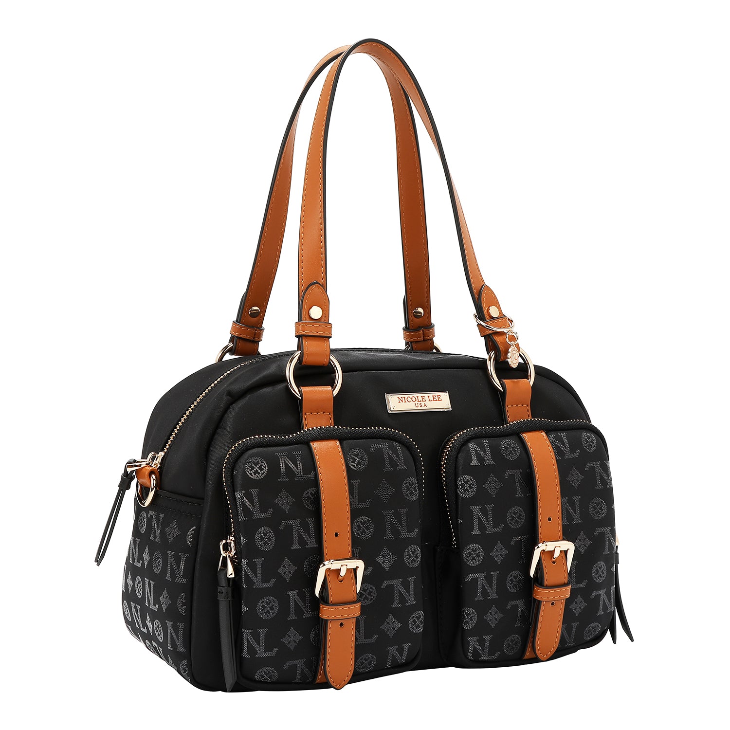 BORSA BOSTON CON LOGO MONOGRAMMA (NERO)