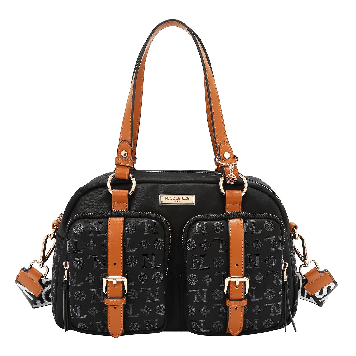 BORSA BOSTON CON LOGO MONOGRAMMA (NERO)